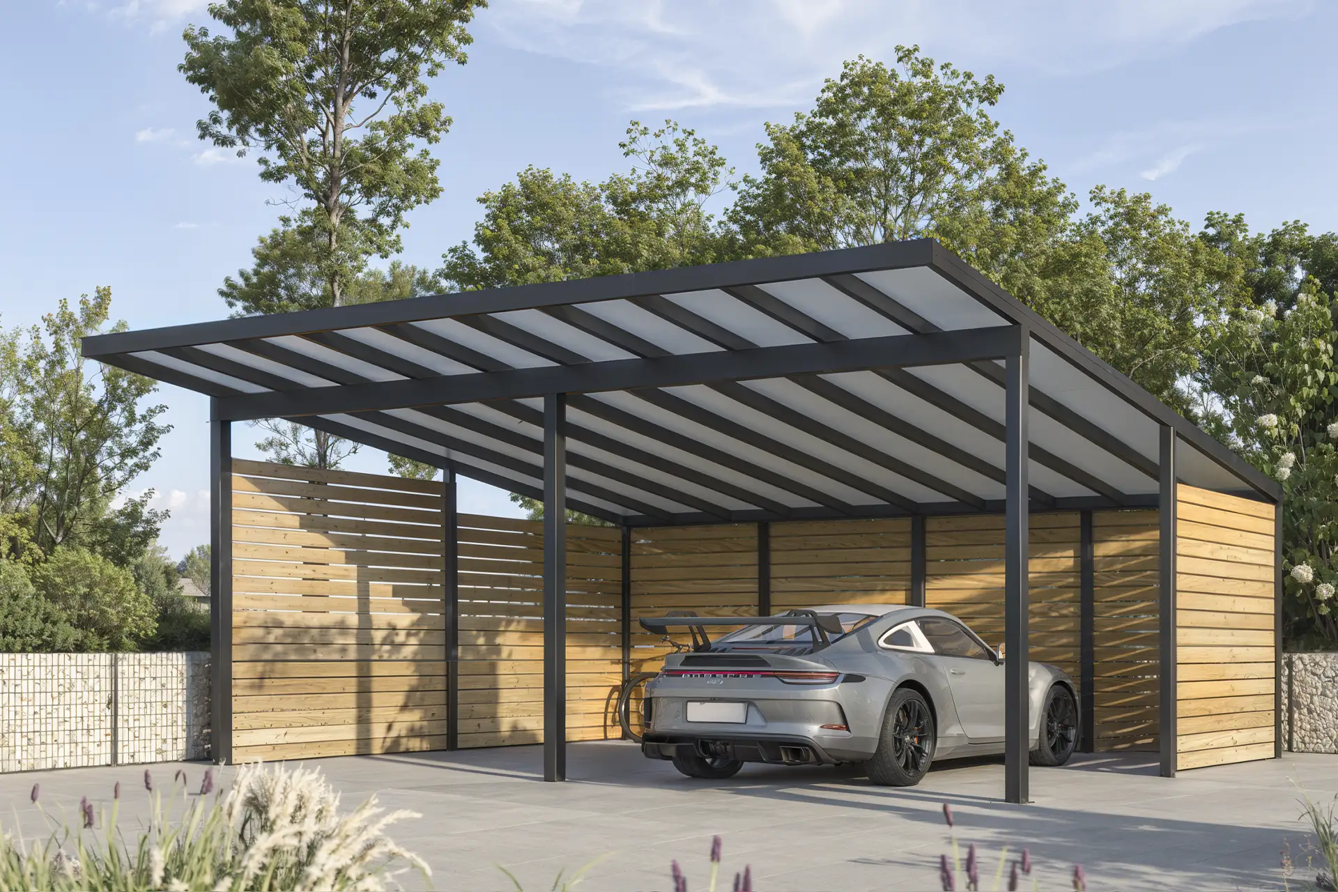 Carport aus Aluminium in Augsburg als moderne Alternative zur Garage