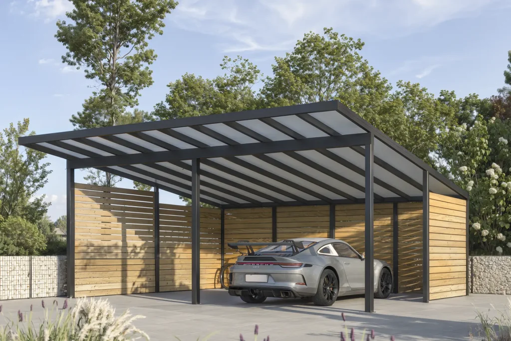 Carport Seitenwand Augsburg Glasdach