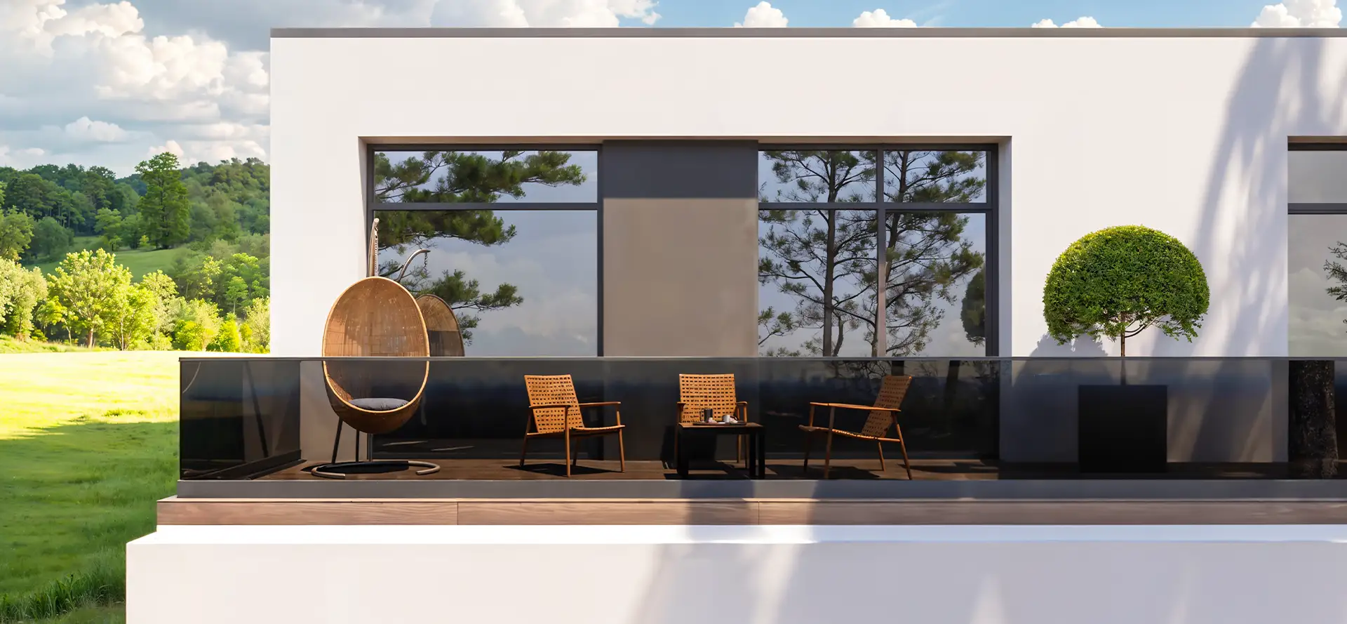 Balkon Glasgeländer mit Aluminiumprofil