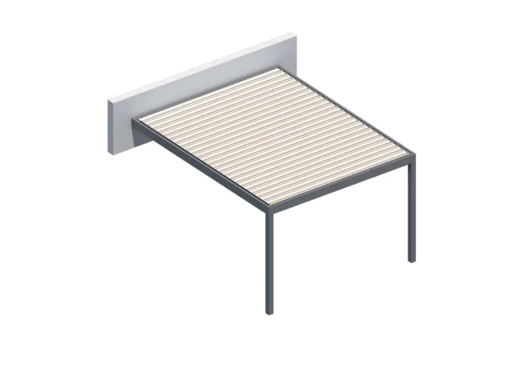 Lamellendach Pergola Augsburg Wandanschluss