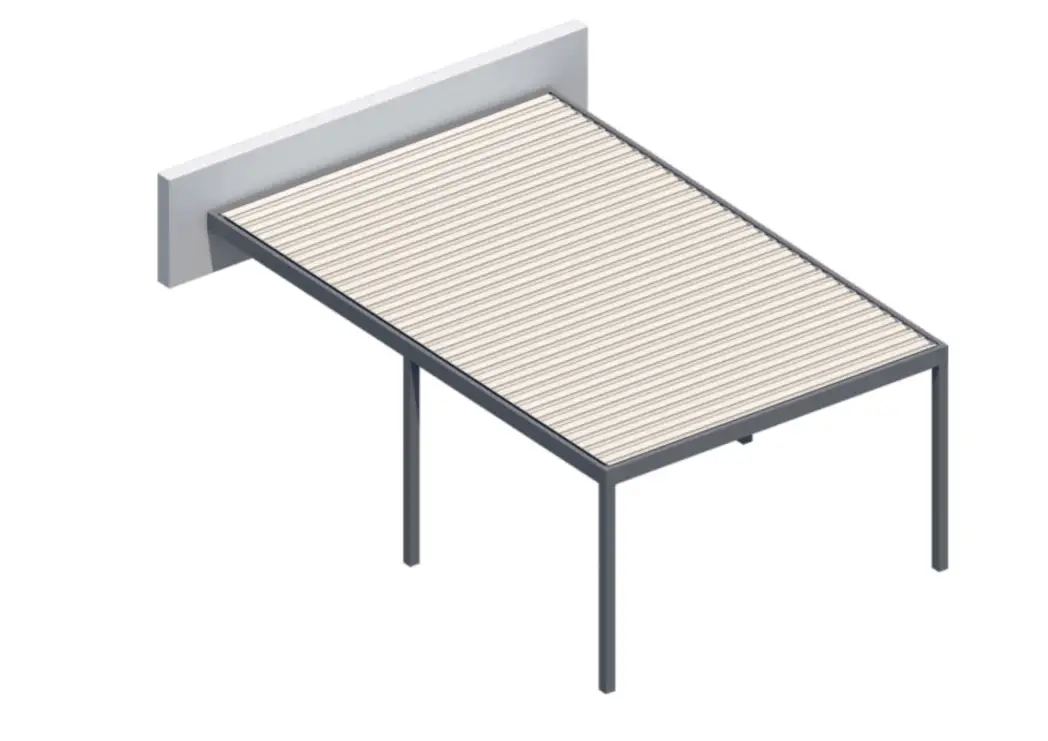 Lamellendach Pergola Augsburg Wandanschluss