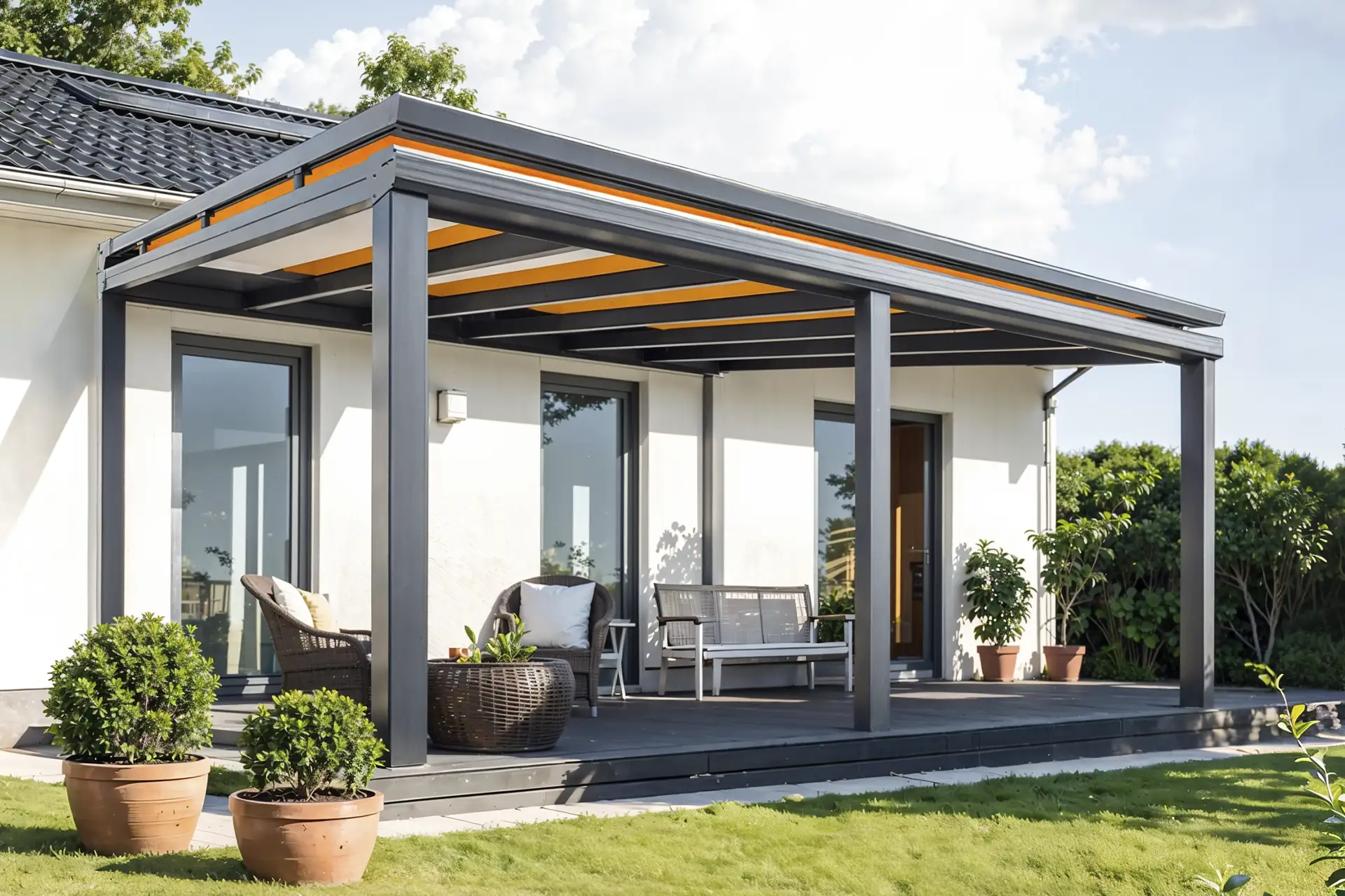 Aufdachmarkise für Terrassenüberdachung Augsburg