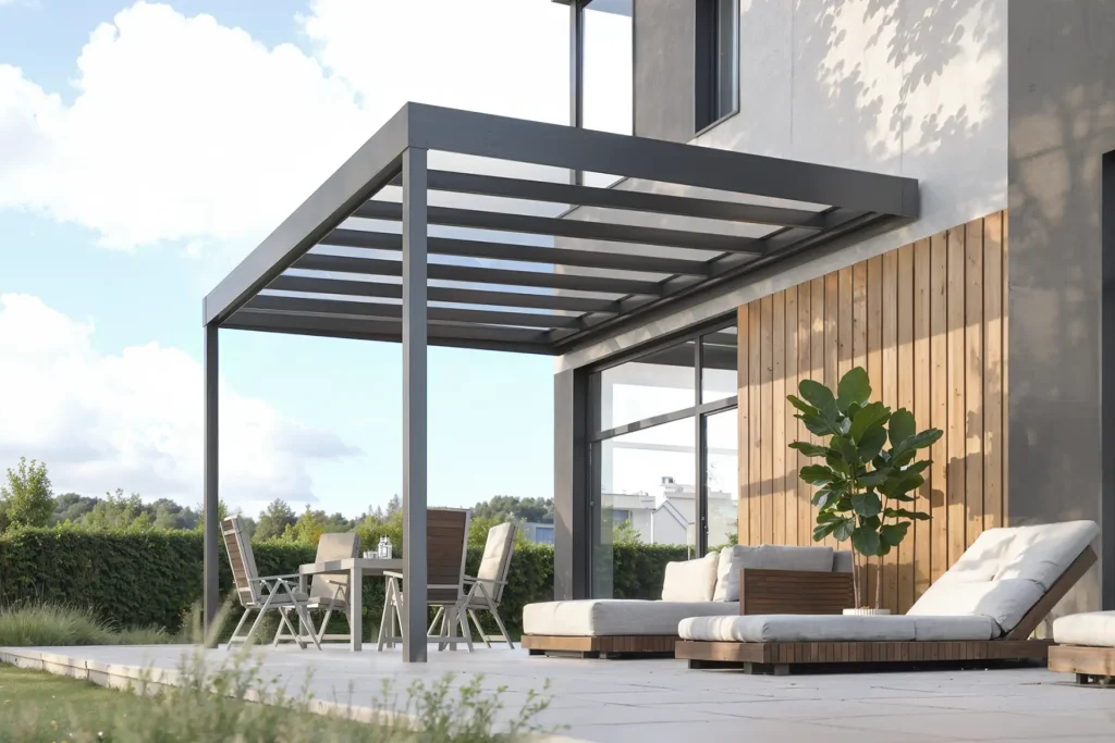 Terrassenüberdachung kubisch in Augsburg