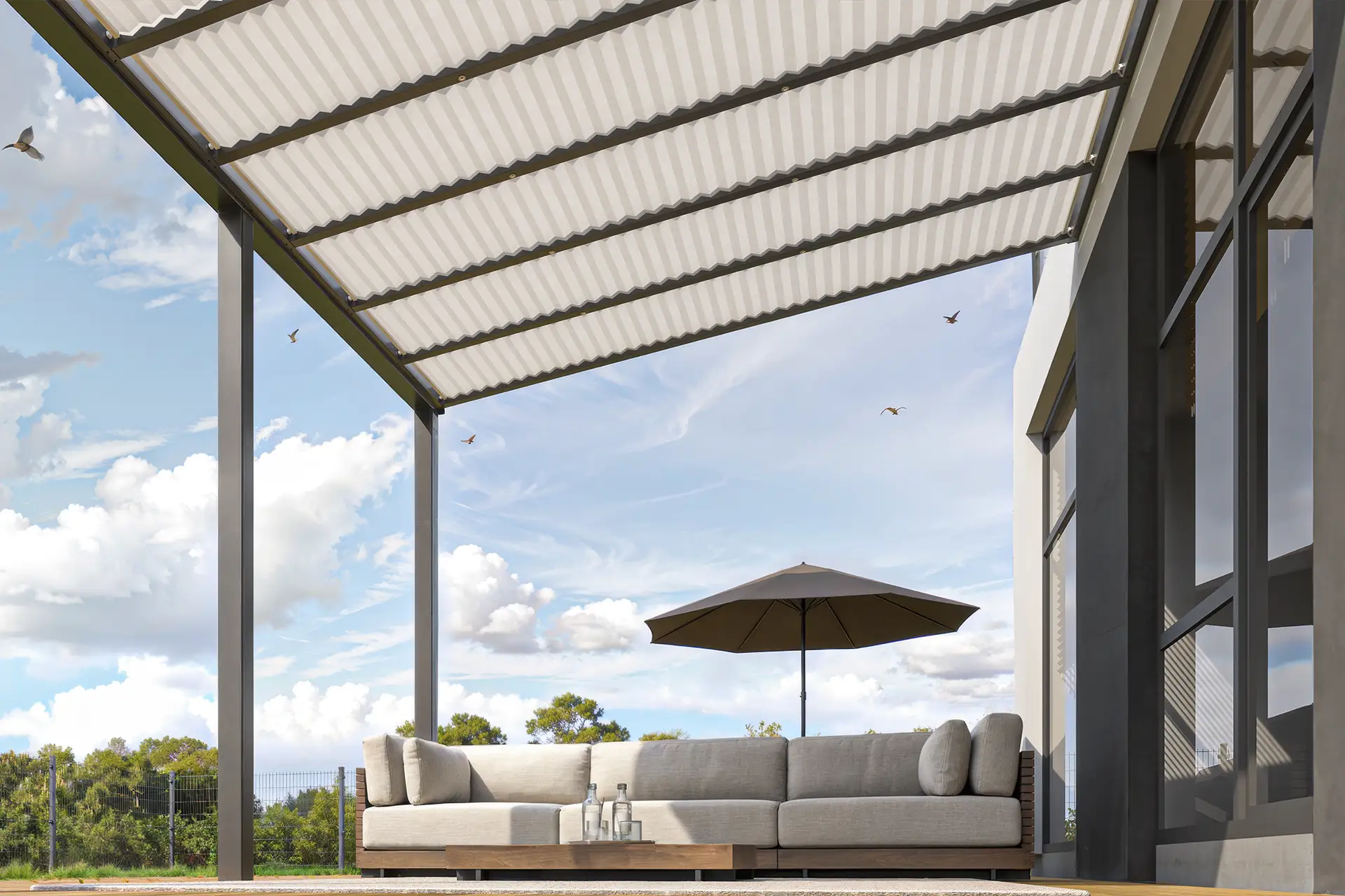 Plissee für Terrassenüberdachung Augsburg