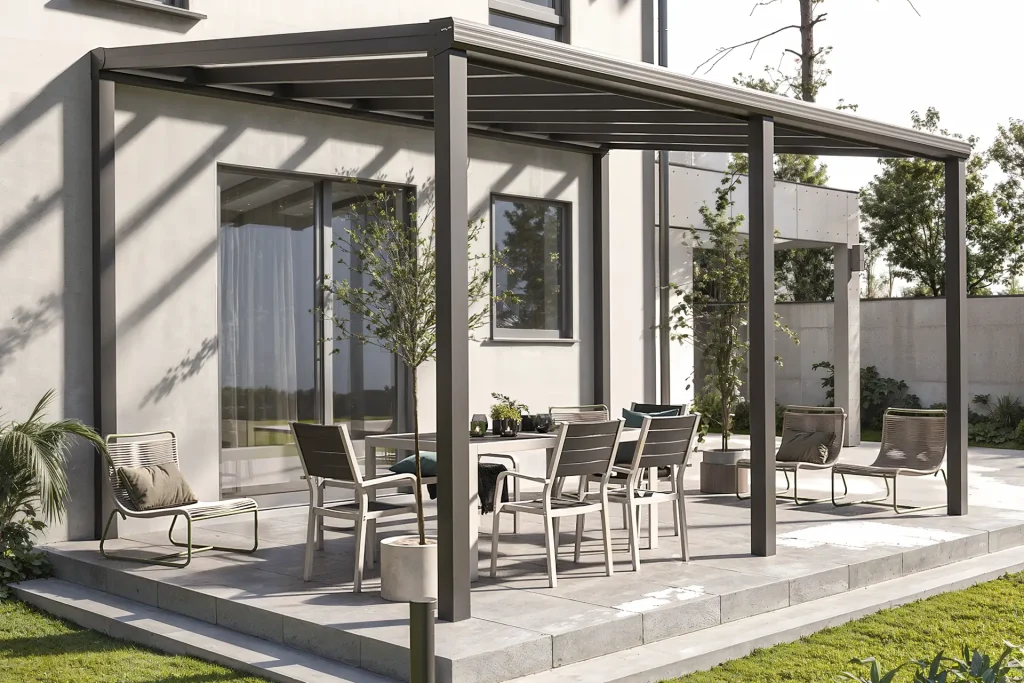 Terrassenüberdachung modern als Pultdach Augsburg